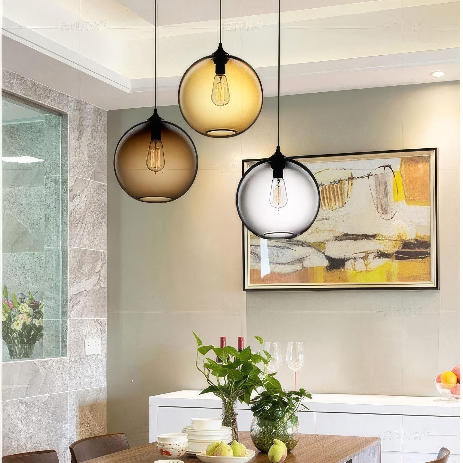 Coloured Glass Pendant Light view 9