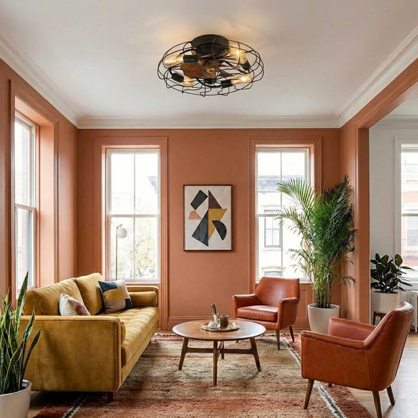Compact Ceiling Fan with Light