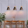 Cone Shaped Wire and Wood Pendant Light