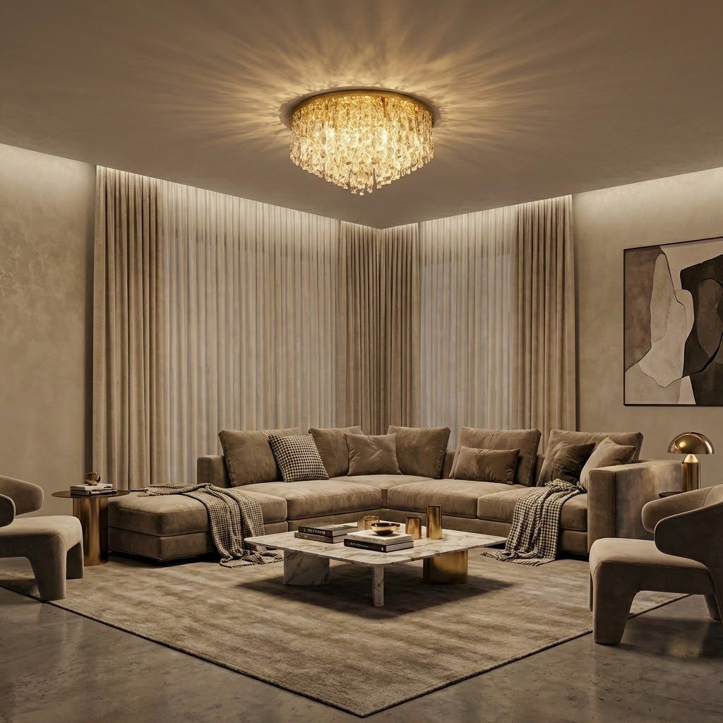 Contemporary Crystal Ceiling Lights view 2