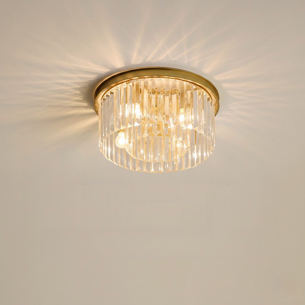 Copper Crystal Ceiling Light view 1