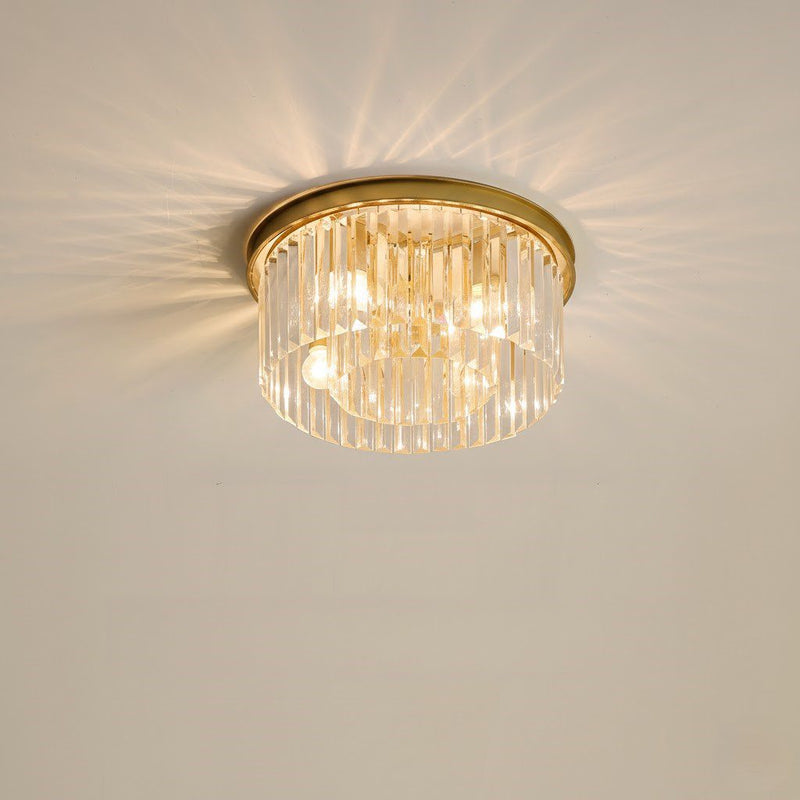 Copper Crystal Ceiling Light