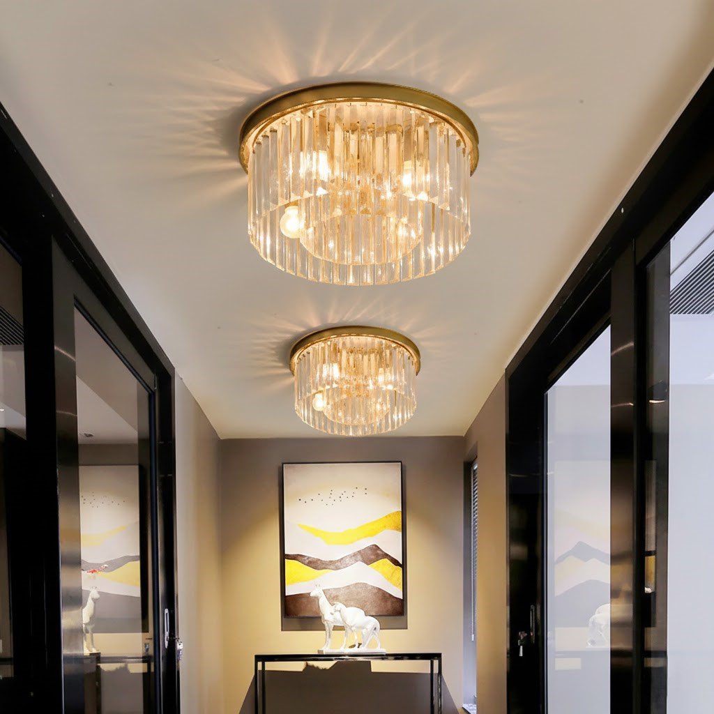 Copper Crystal Ceiling Light view 3