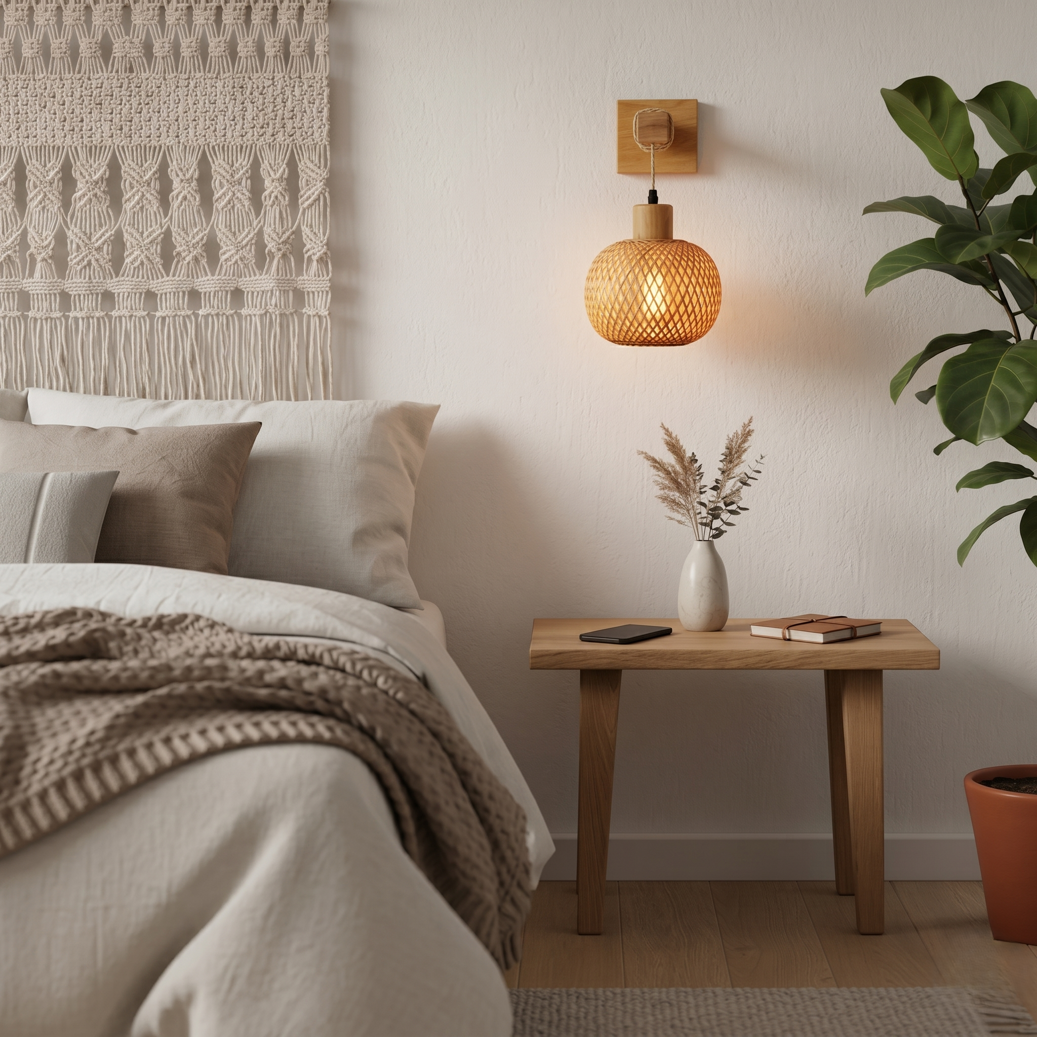 Rattan Corded Wall Light view 4