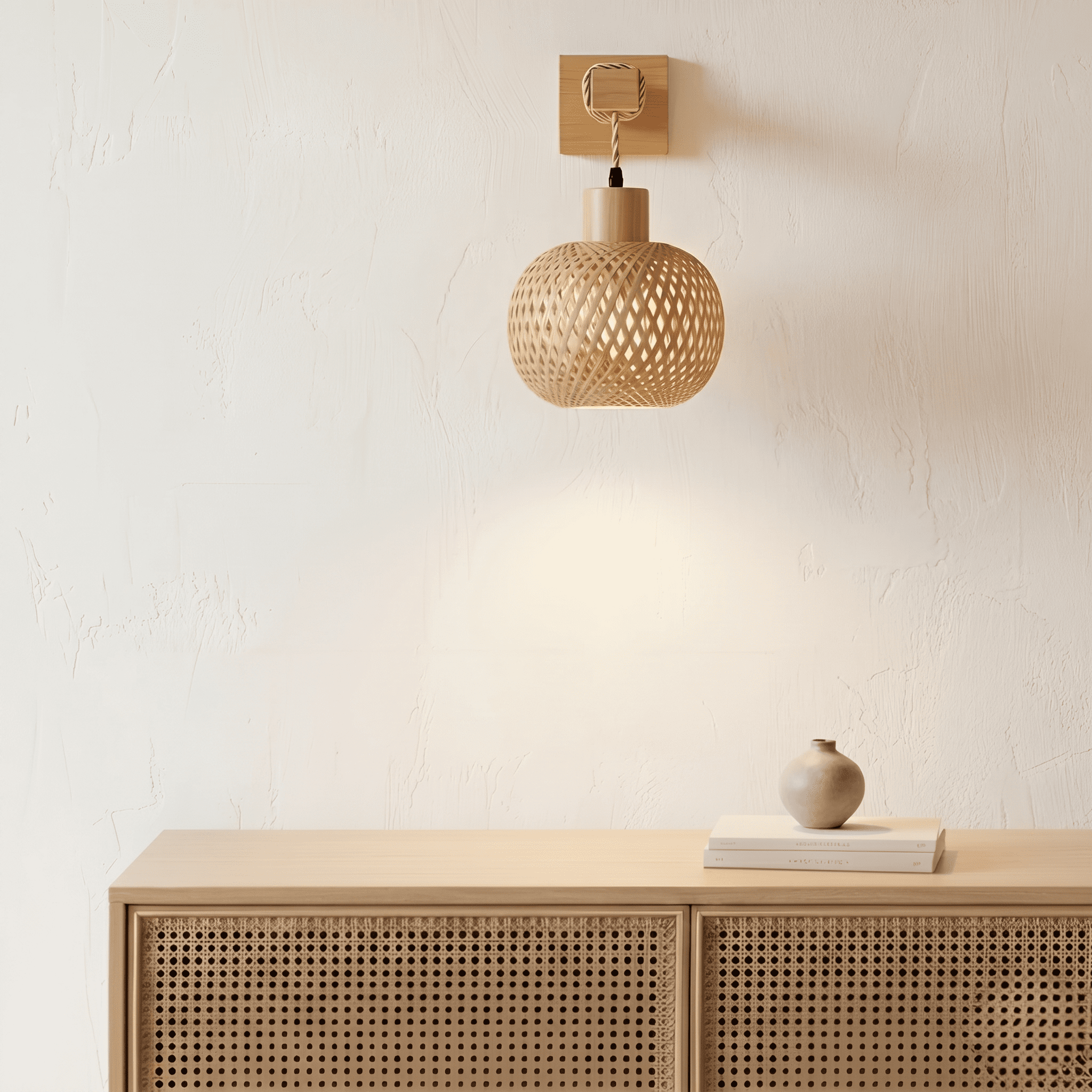 Rattan Corded Wall Light view 6