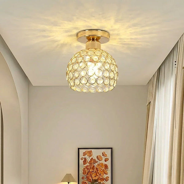 Faceted Crystal Globe Ceiling Light