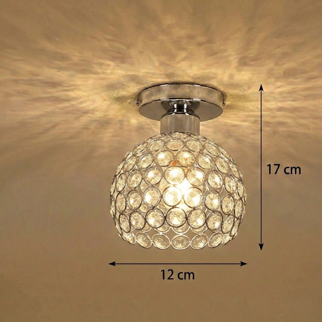 Faceted Crystal Globe Ceiling Light view 2