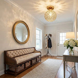 Faceted Crystal Globe Ceiling Light view 7