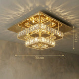 Square Gold Crystal Ceiling Light view 5