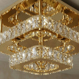 Square Gold Crystal Ceiling Light view 9