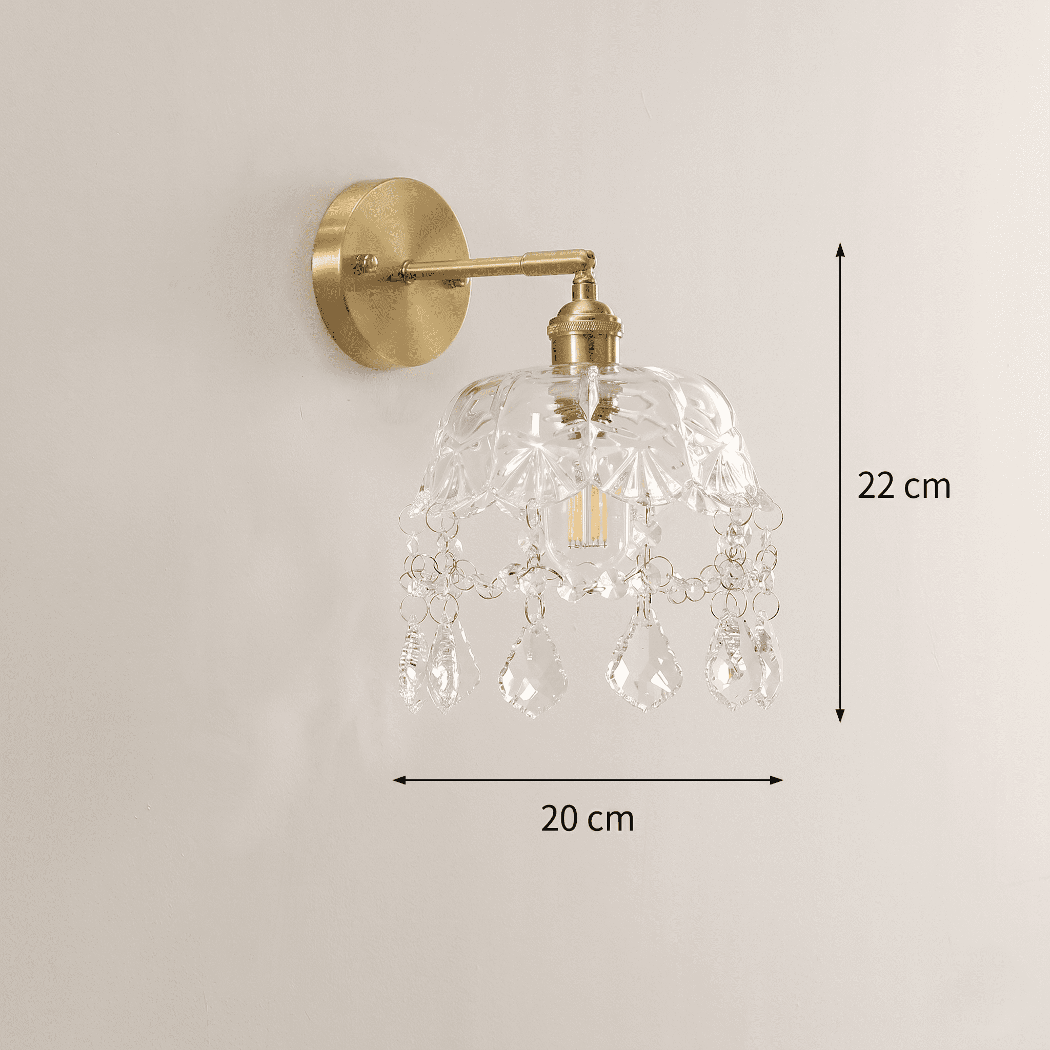 Vintage Brass Wall Light view 2