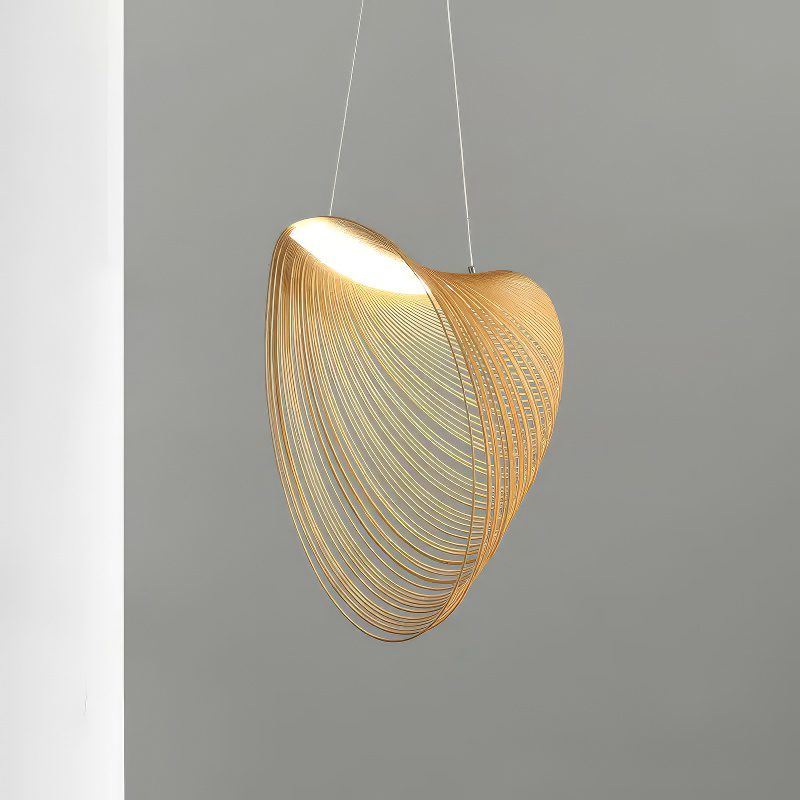 Curved Wood Veneer Pendant Light view 6