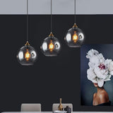 Smoked Glass Globe Pendant Light view 4