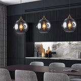 Smoked Glass Globe Pendant Light view 6