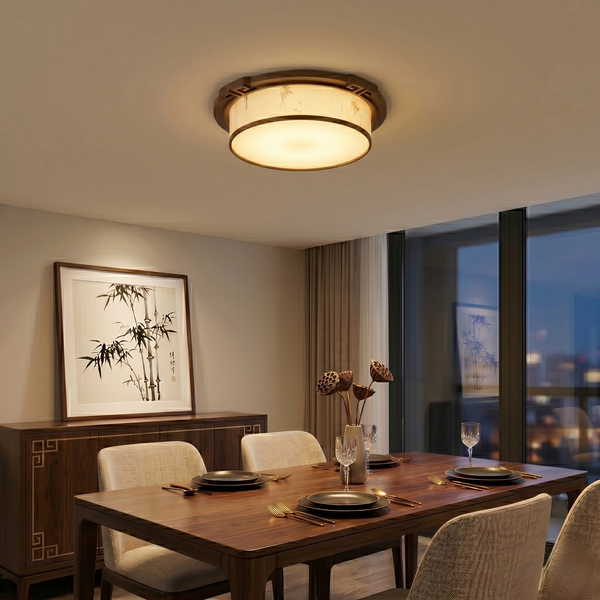 Dark Wood Ceiling Light