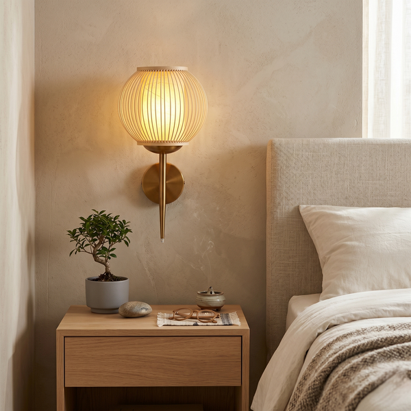 Bamboo Double Globe Wall Light