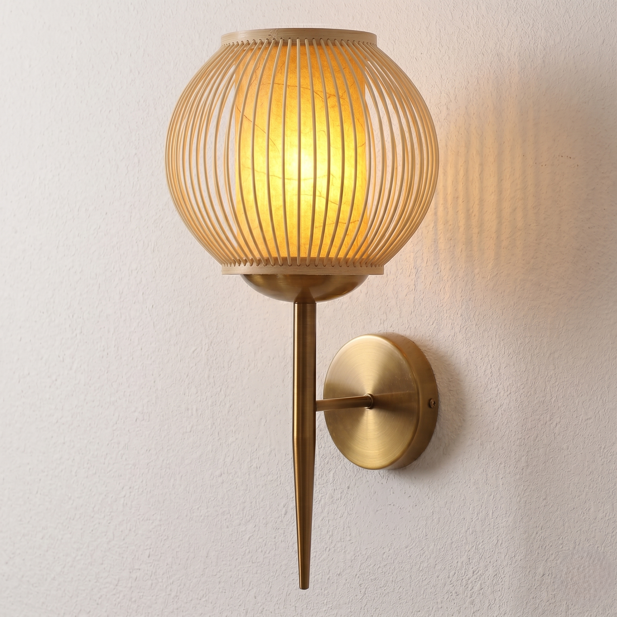 Bamboo Double Globe Wall Light view 8