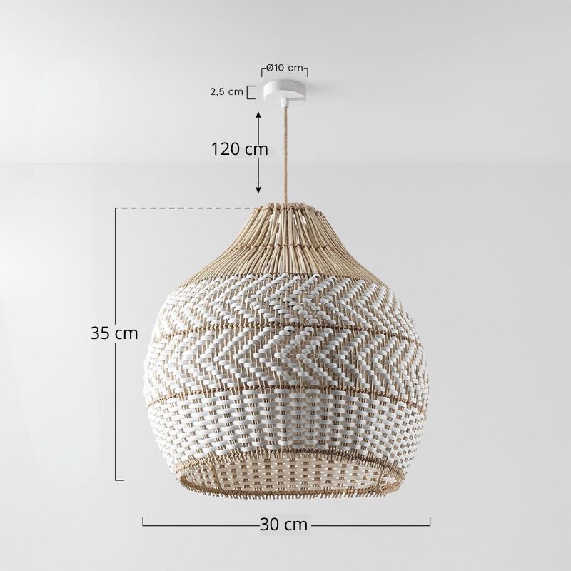 Suspension bambou blanc view 7