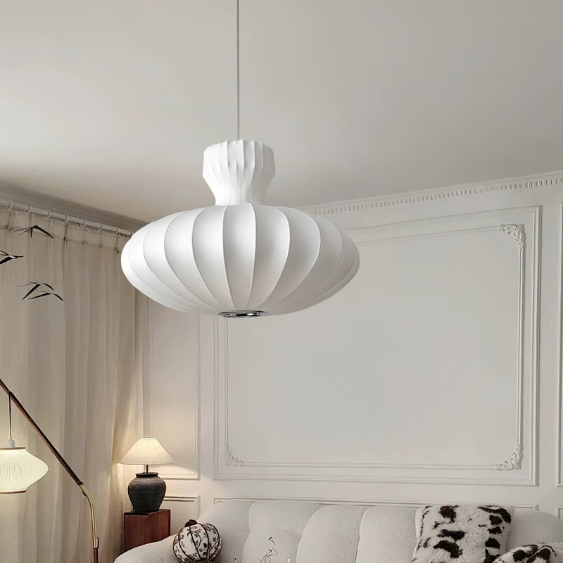 White Silk Pendant Light
