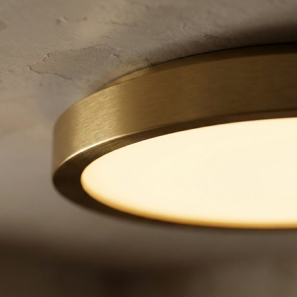 Round Gold Flush Ceiling Light view 7