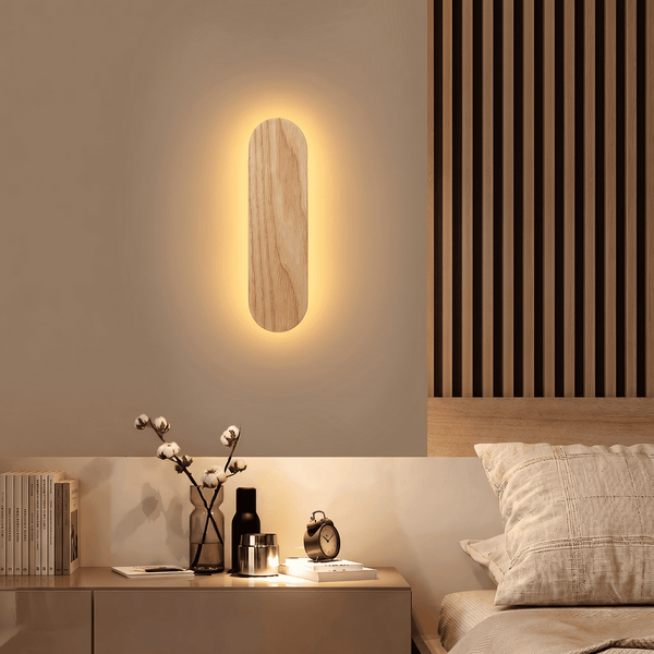 Oval Wood LED Wall Light
