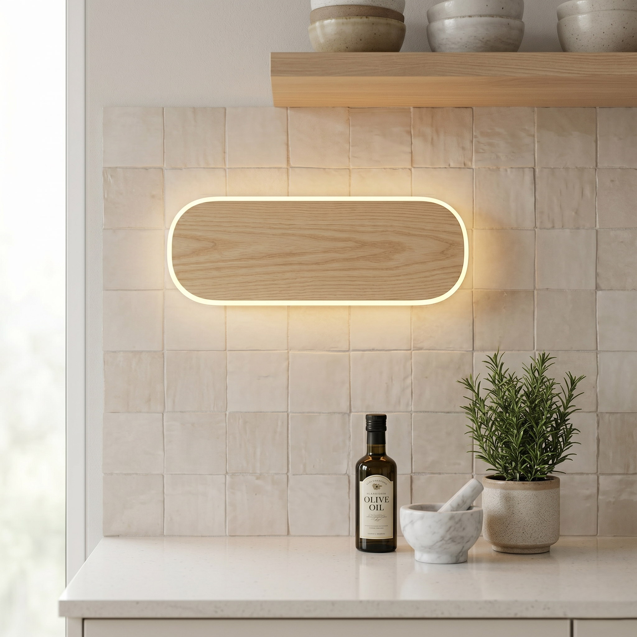 Oval Wood LED Wall Light view 5