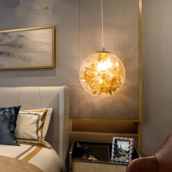Flower Glass Ball Pendant Light
