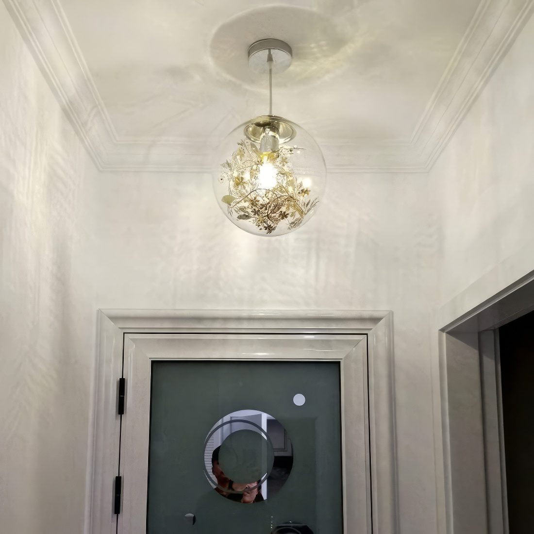 Flower Glass Ball Pendant Light view 11