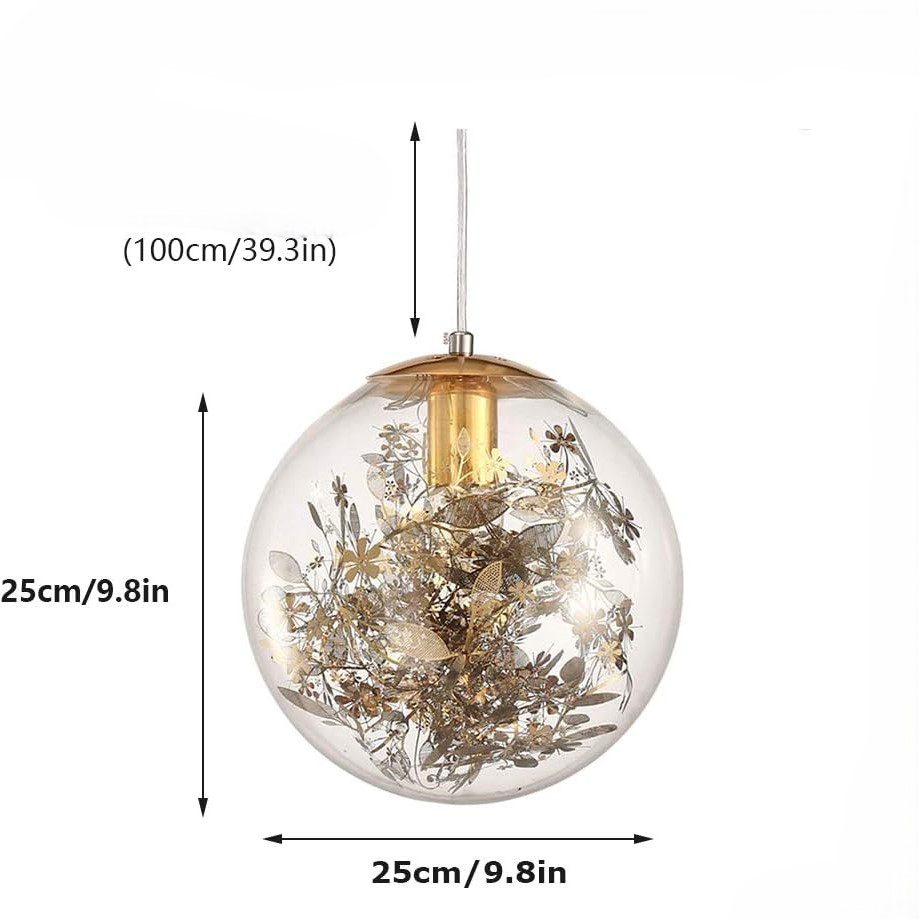 Flower Glass Ball Pendant Light view 7