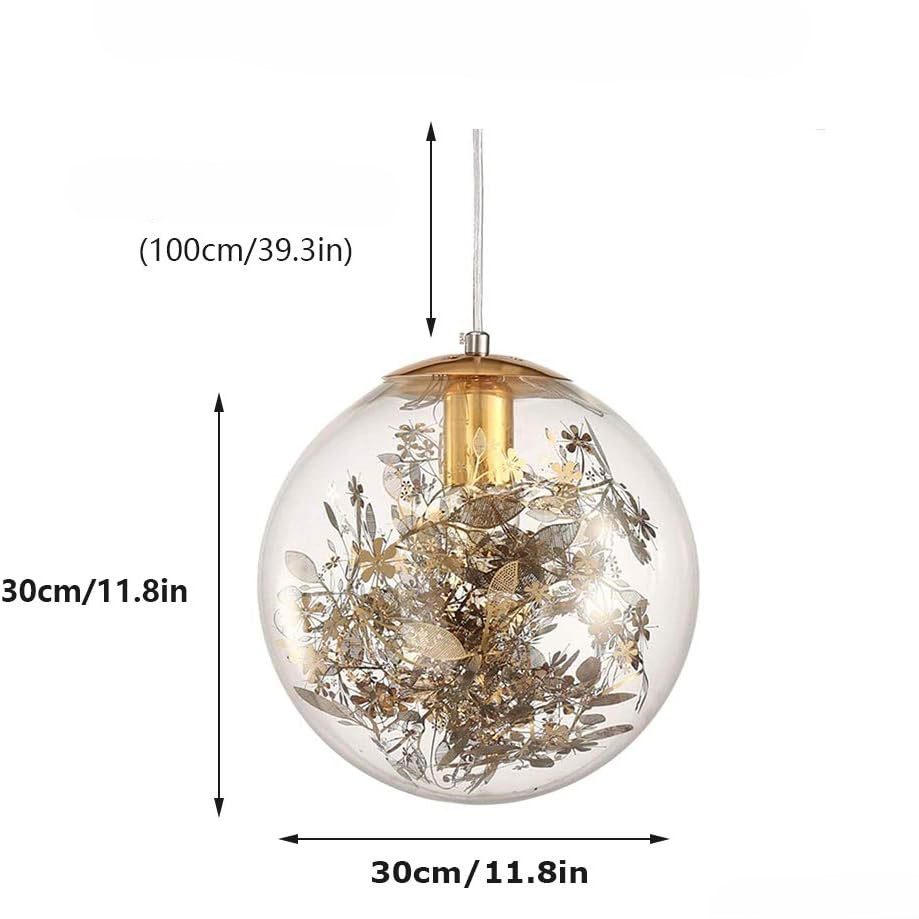 Flower Glass Ball Pendant Light view 8