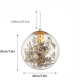 Flower Glass Ball Pendant Light view 9