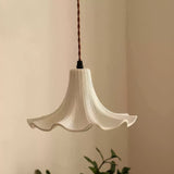 White Ceramic Flower Pendant Light view 2