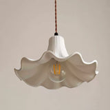White Ceramic Flower Pendant Light view 3