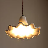 White Ceramic Flower Pendant Light view 4
