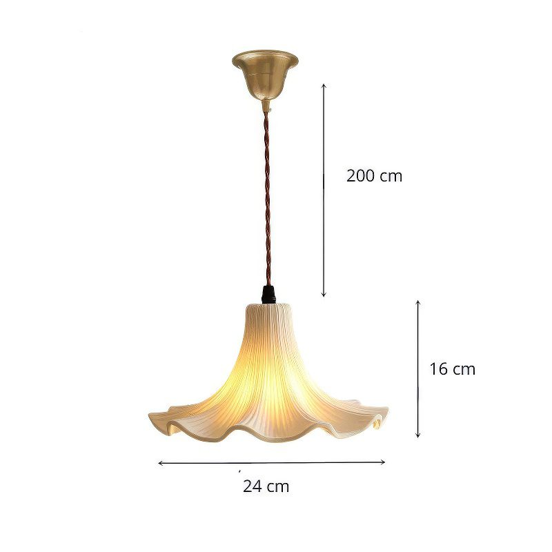 White Ceramic Flower Pendant Light view 5