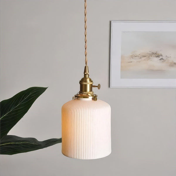 Fluted Ceramic Pendant Light