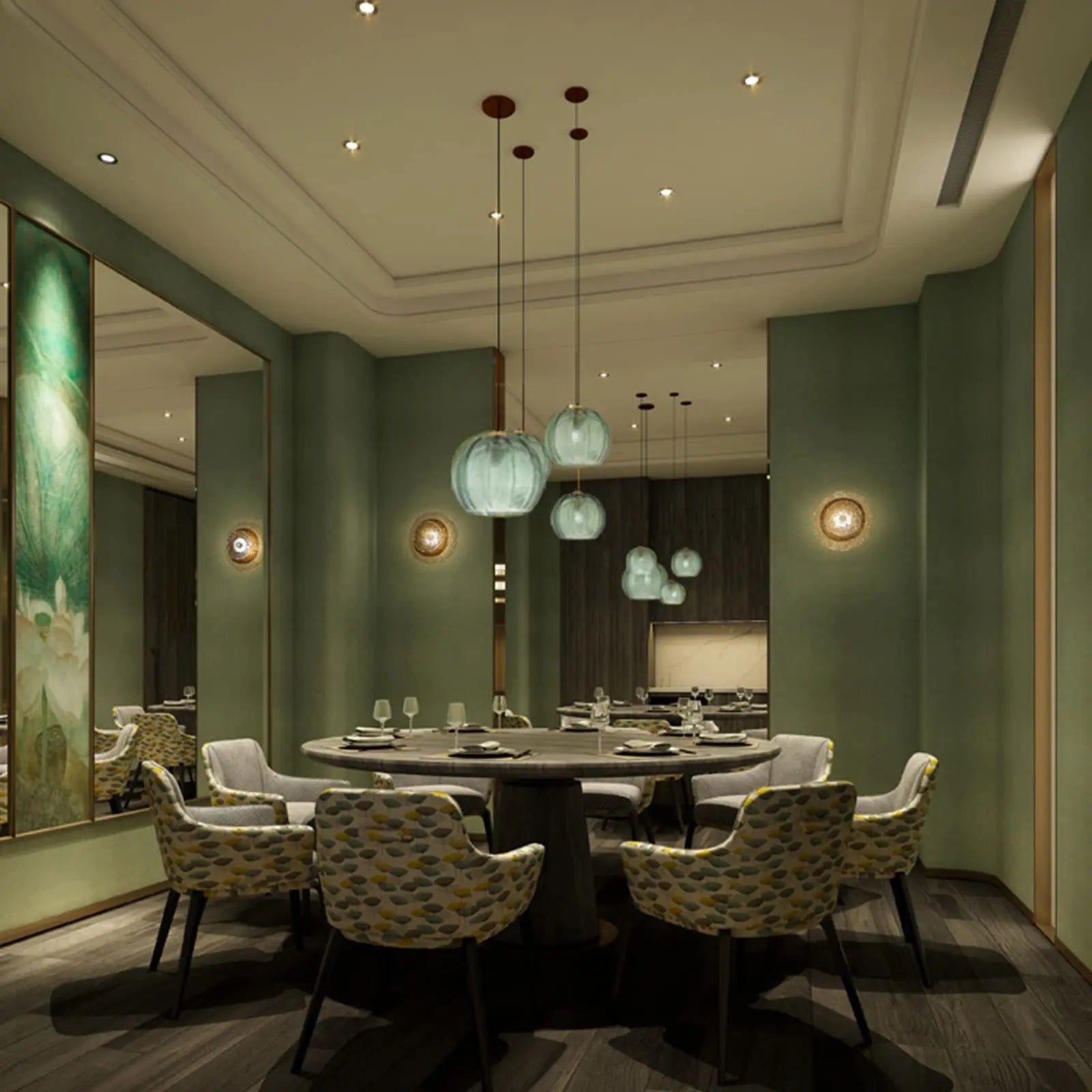 Fluted Glass Pendant Light view 2