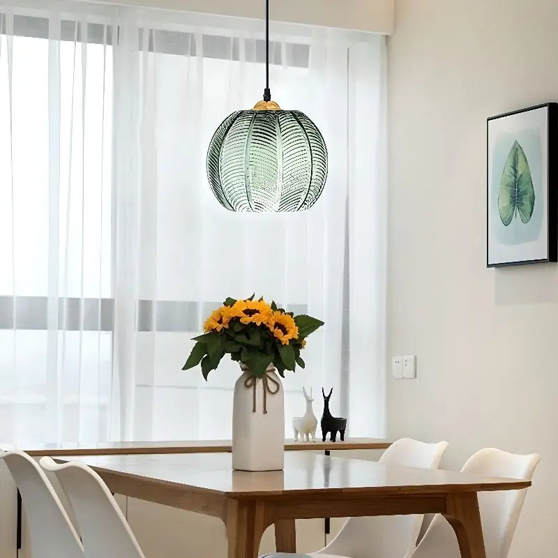 Fluted Glass Pendant Light view 3