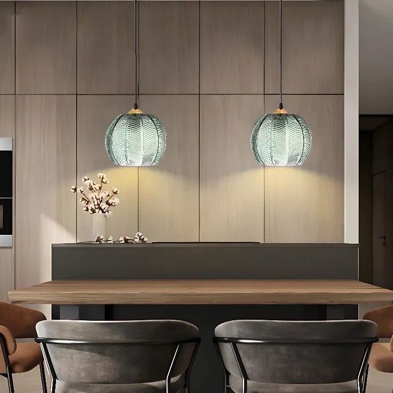 Fluted Glass Pendant Light view 4