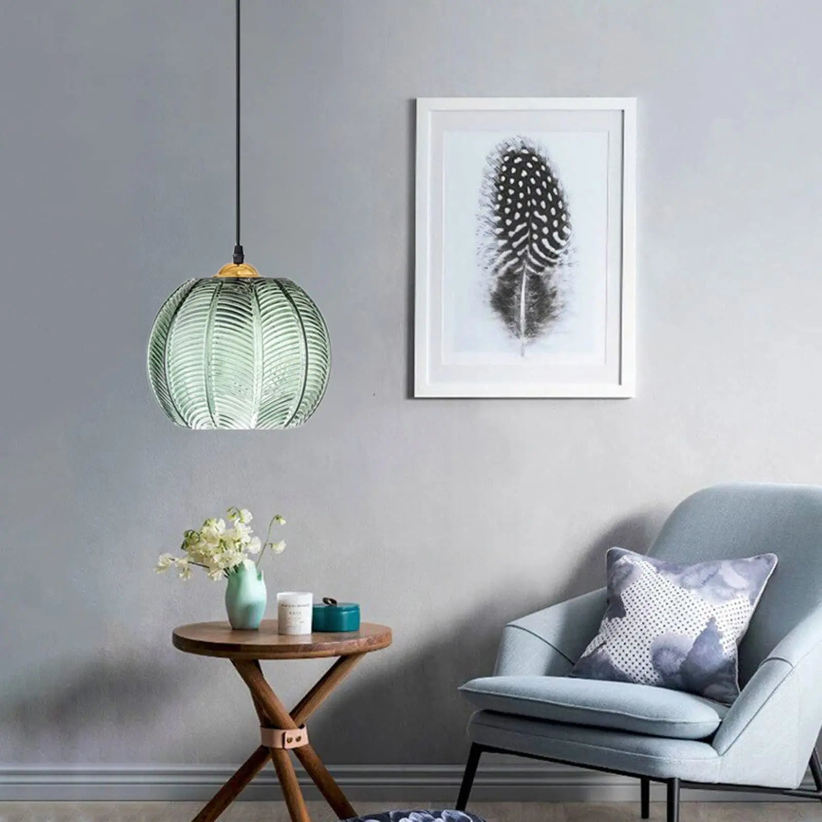 Fluted Glass Pendant Light view 8