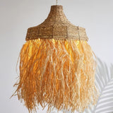 Fringed Straw Pendant Light view 2