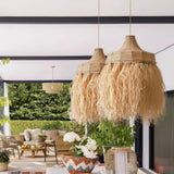 Fringed Straw Pendant Light view 5