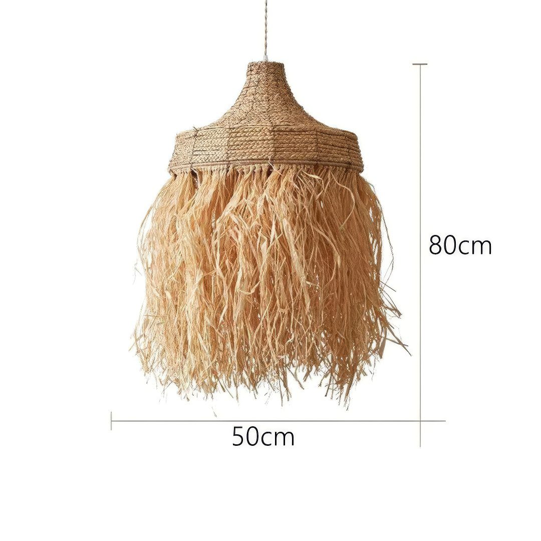Fringed Straw Pendant Light view 7