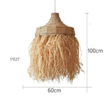 Fringed Straw Pendant Light view 8