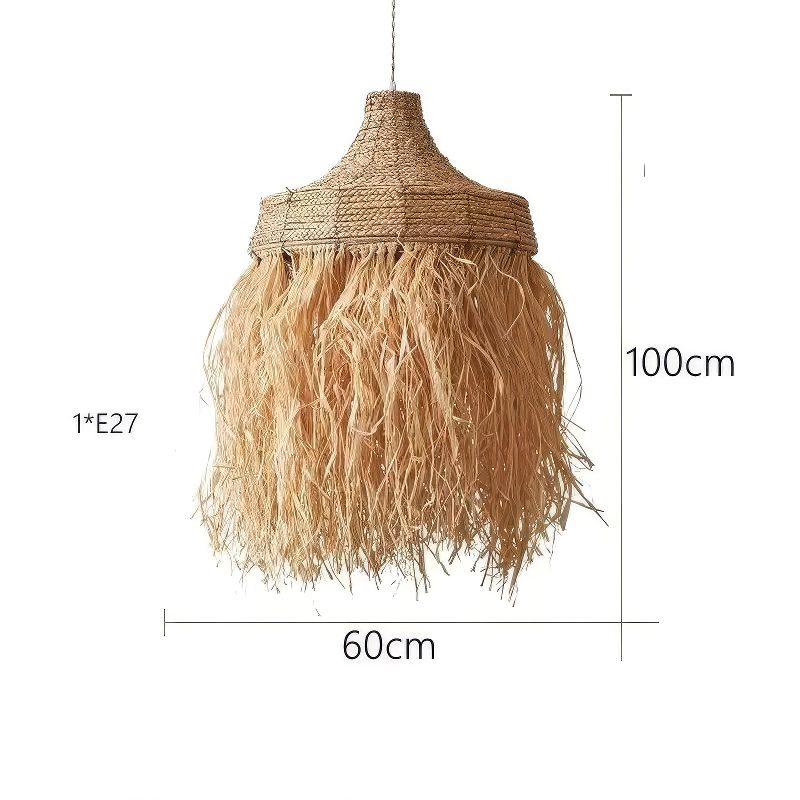 Fringed Straw Pendant Light view 8