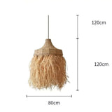 Fringed Straw Pendant Light view 9