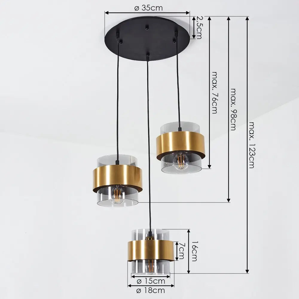 Glass and Brass Pendant Light view 2