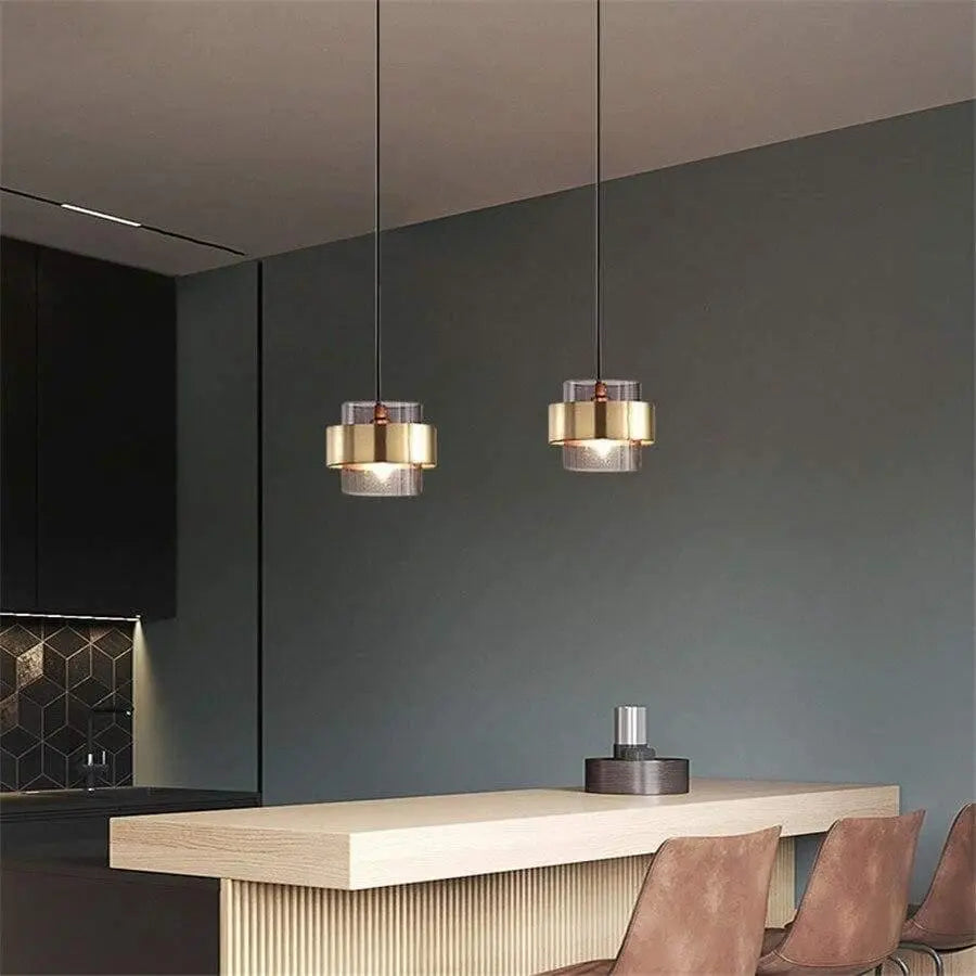 Glass and Brass Pendant Light view 4
