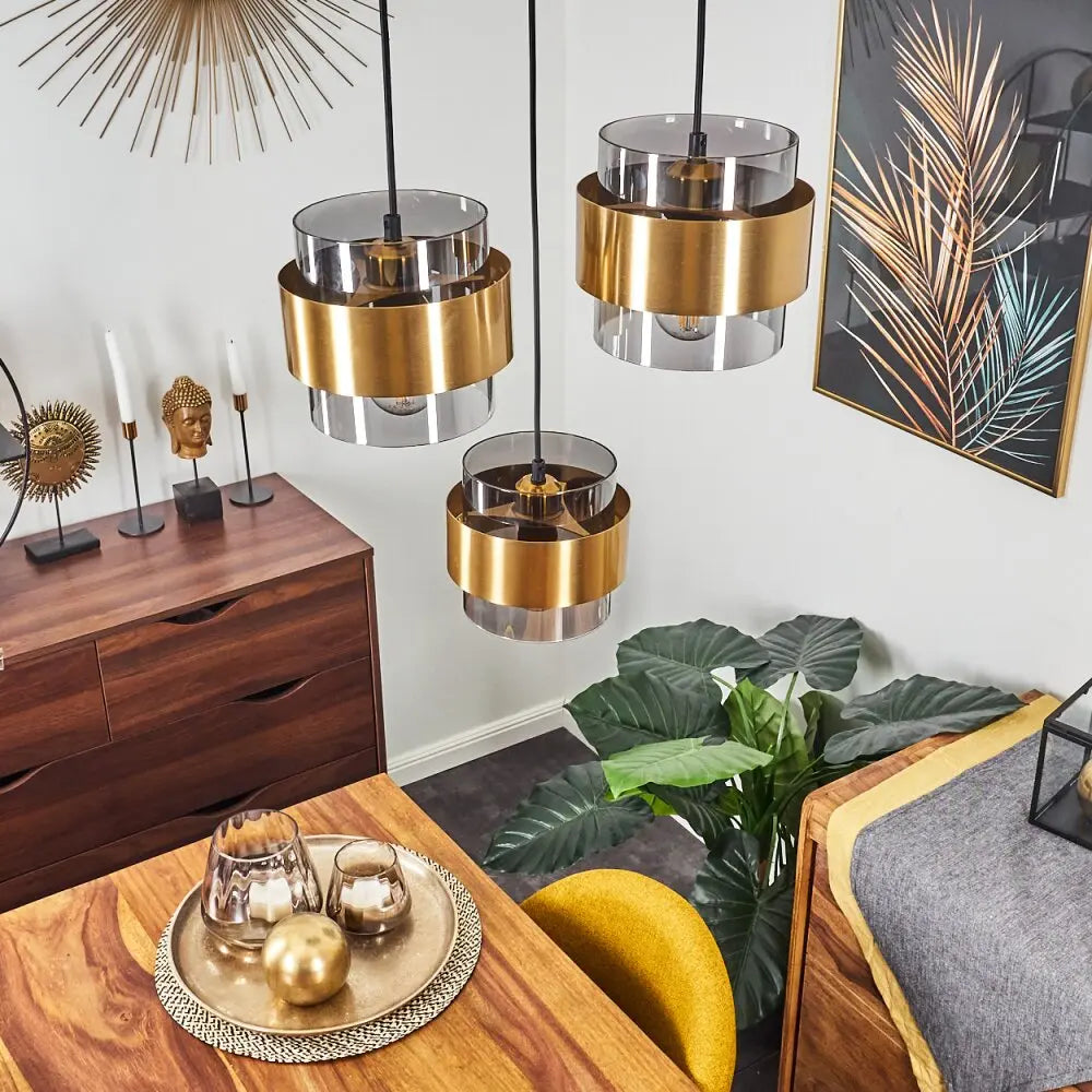 Glass and Brass Pendant Light view 5