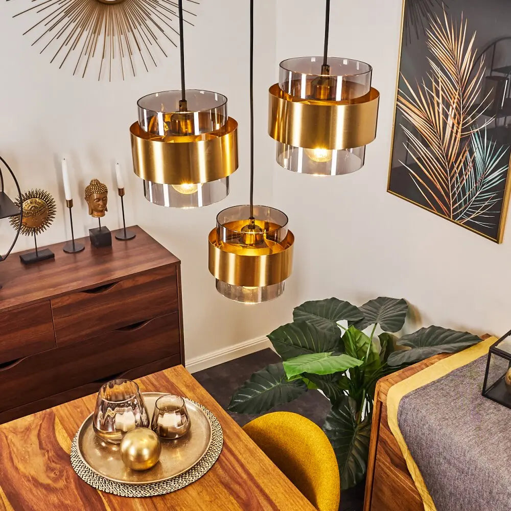 Glass and Brass Pendant Light view 7